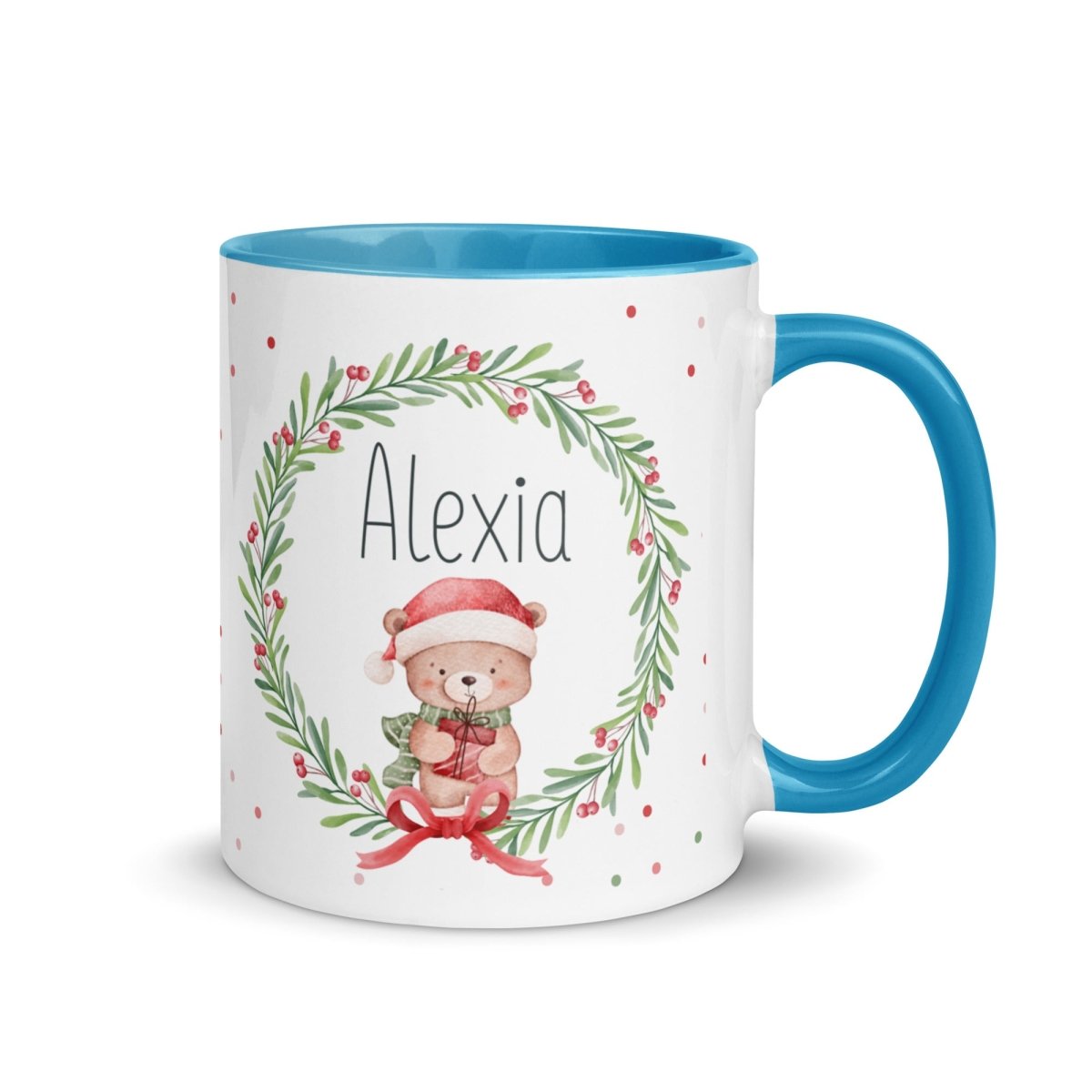 Taza Navideña Personalizada Osito Guirnalda Nanetes - Nanetes